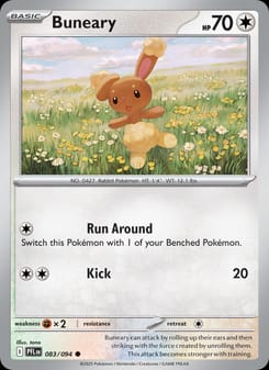 Buneary 083/094 Common – Phantasmal Flames Pokémon card