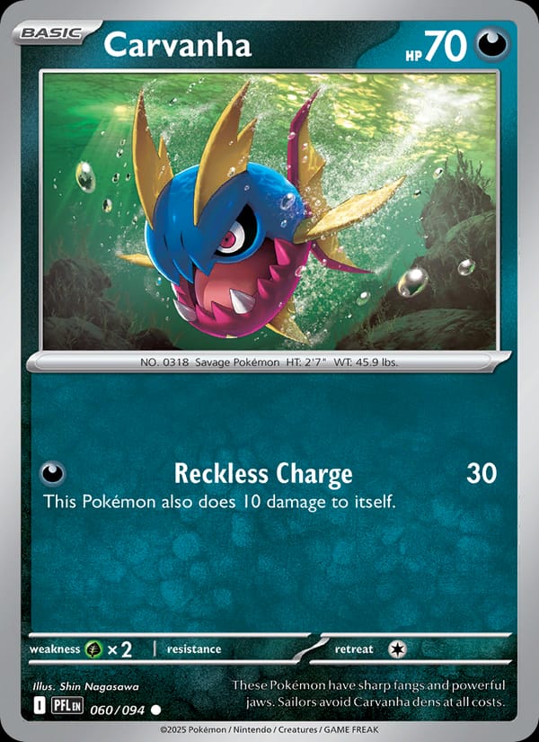 Carvanha 060/094 Phantasmal Flames Pokémon card