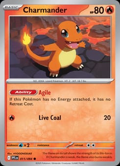Charmander 011/094 Common – Phantasmal Flames Pokémon card