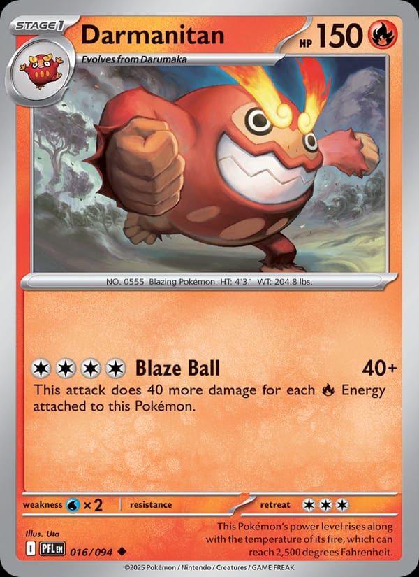 Darmanitan 016/094 Phantasmal Flames Pokémon card