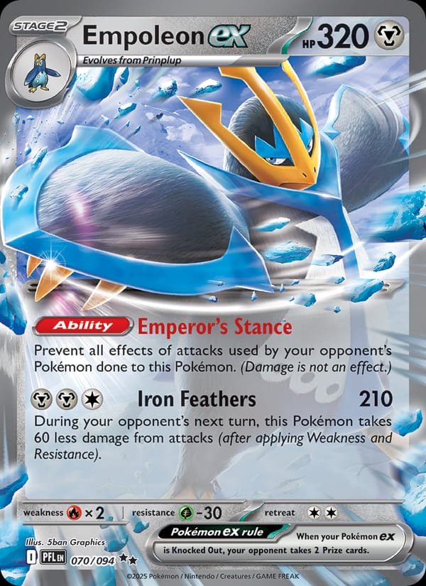 Empoleon ex 070/094 Phantasmal Flames Pokémon card