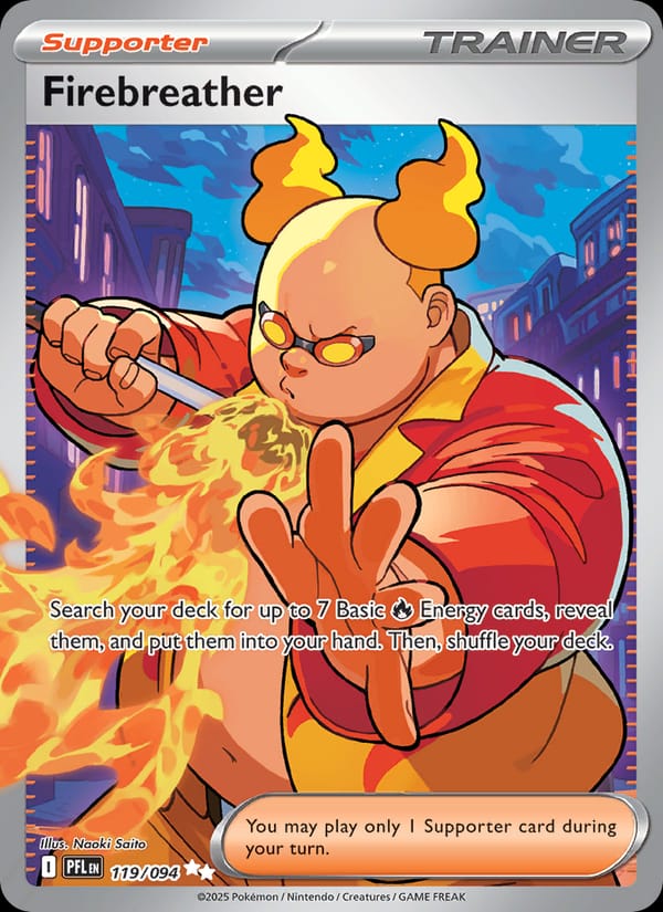 Firebreather 119/094 Phantasmal Flames Pokémon card