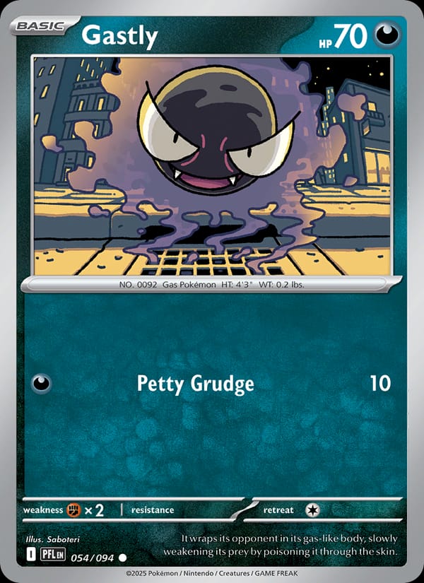 Gastly 054/094 Phantasmal Flames Pokémon card
