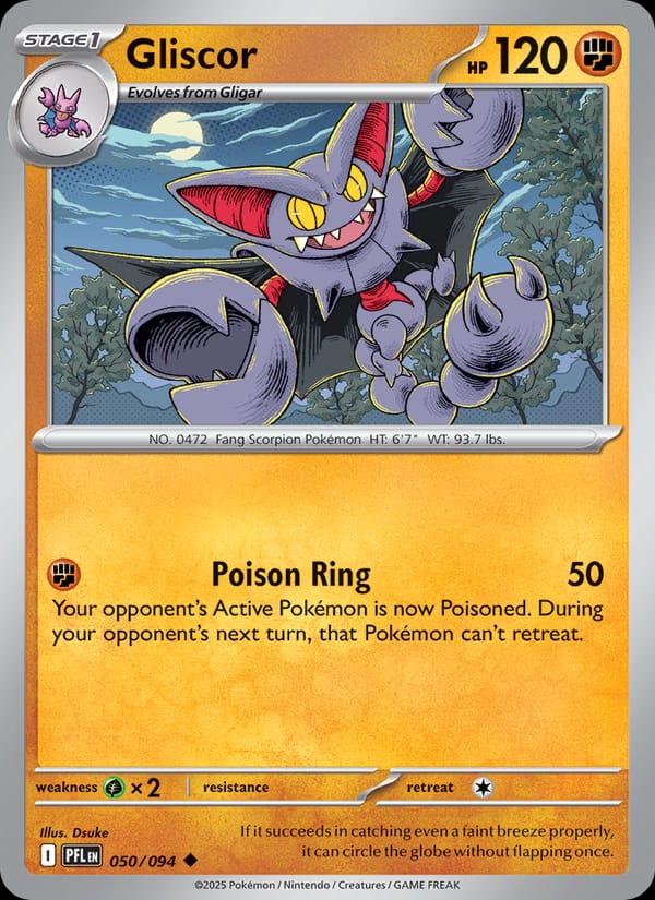 Gliscor 050/094 Phantasmal Flames Pokémon card
