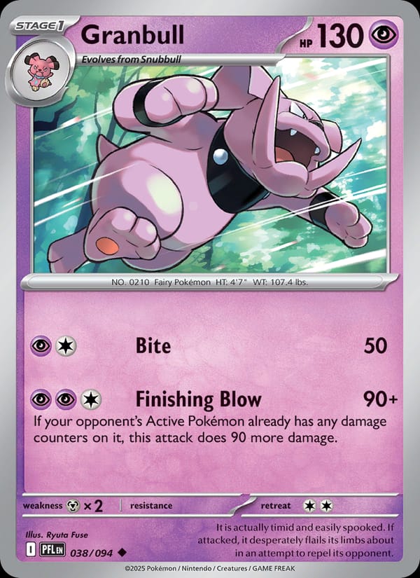 Granbull 038/094 Phantasmal Flames Pokémon card