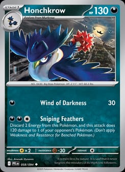 Honchkrow 058/094 Uncommon – Phantasmal Flames Pokémon card