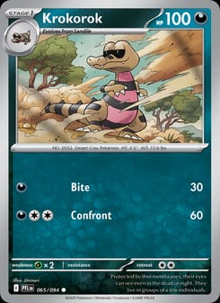 Krokorok 065/094 Common – Phantasmal Flames Pokémon card