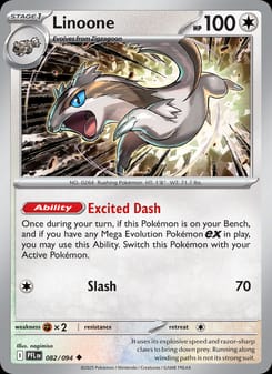Linoone 082/094 Uncommon – Phantasmal Flames Pokémon card