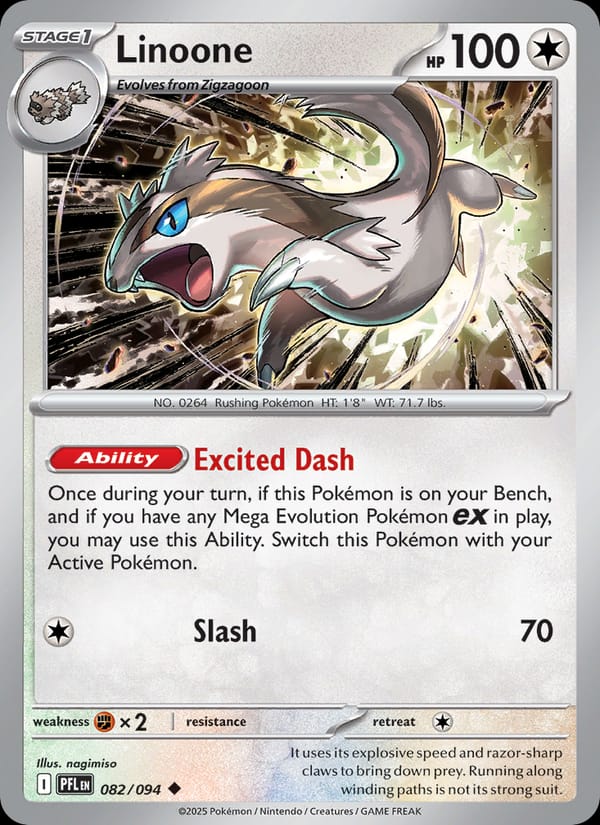 Linoone 082/094 Phantasmal Flames Pokémon card