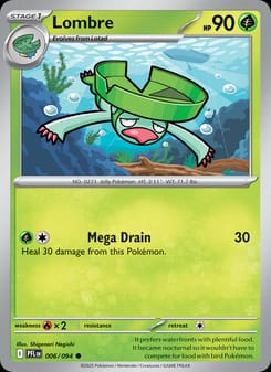 Lombre 006/094 Common – Phantasmal Flames Pokémon card