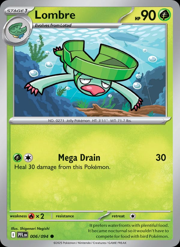 Lombre 006/094 Phantasmal Flames Pokémon card