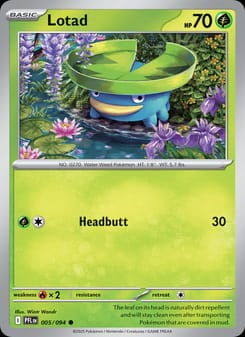 Lotad 005/094 Common – Phantasmal Flames Pokémon card