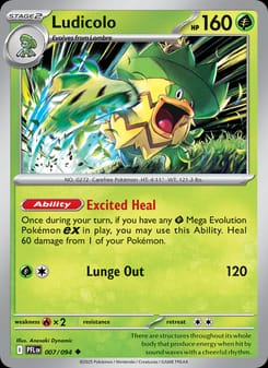 Ludicolo 007/094 Uncommon – Phantasmal Flames Pokémon card
