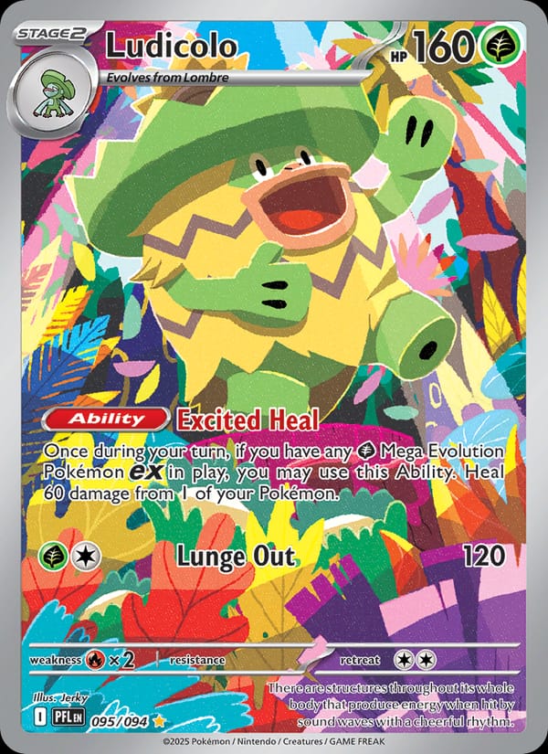 Ludicolo 095/094 Phantasmal Flames Pokémon card