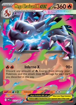 Mega Charizard X ex 013/094 Double Rare – Phantasmal Flames Pokémon card