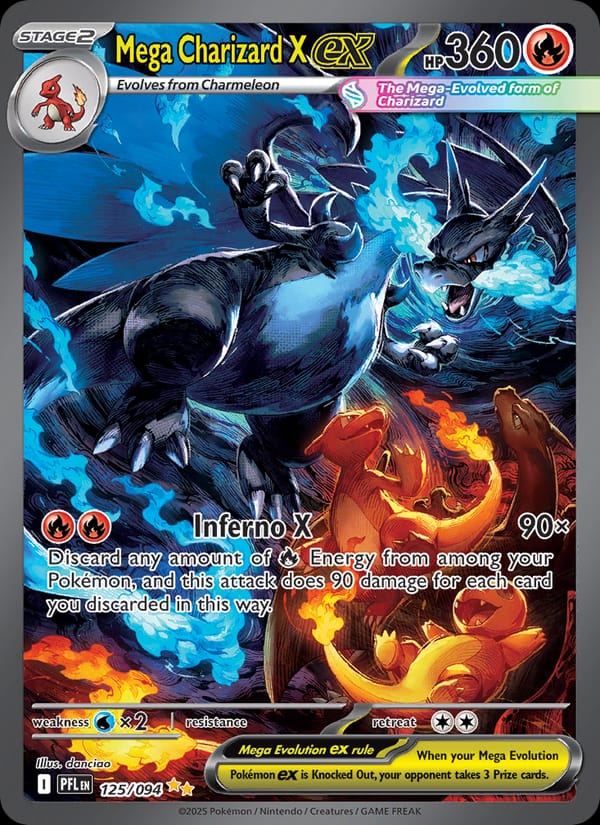 Mega Charizard X ex 125/094 Phantasmal Flames Pokémon card