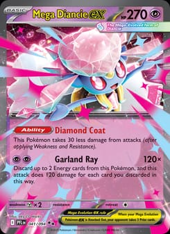 Mega Diancie ex 041/094 Double Rare – Phantasmal Flames Pokémon card