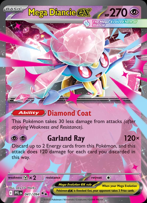 Mega Diancie ex 041/094 Phantasmal Flames Pokémon card
