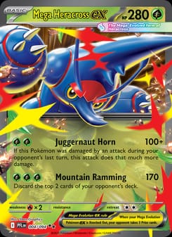 Mega Heracross ex 004/094 Double Rare – Phantasmal Flames Pokémon card