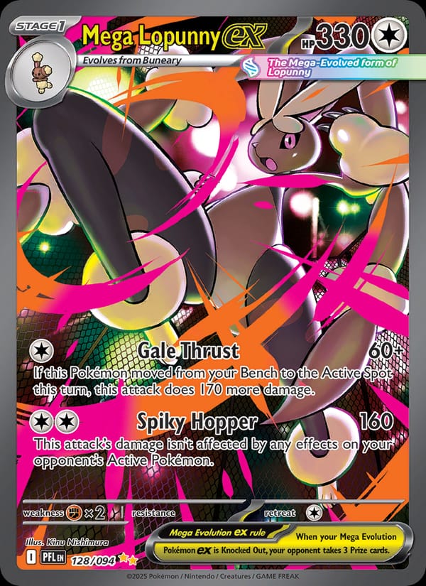 Mega Lopunny ex 128/094 Phantasmal Flames Pokémon card