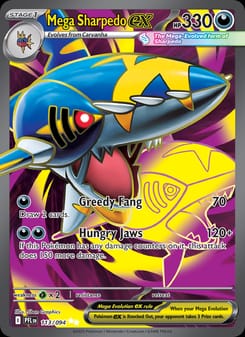 Mega Sharpedo ex 113/094 Ultra Rare – Phantasmal Flames Pokémon card