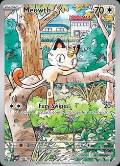 Meowth 106/094 Illustration Rare – Phantasmal Flames Pokémon card