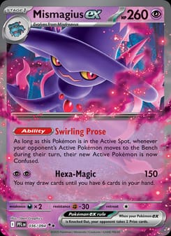 Mismagius ex 036/094 Double Rare – Phantasmal Flames Pokémon card