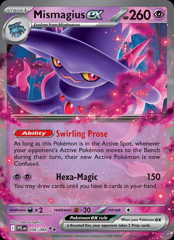 Mismagius ex 036/094 Phantasmal Flames Pokémon card