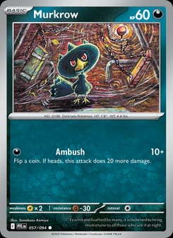 Murkrow 057/094 Common – Phantasmal Flames Pokémon card