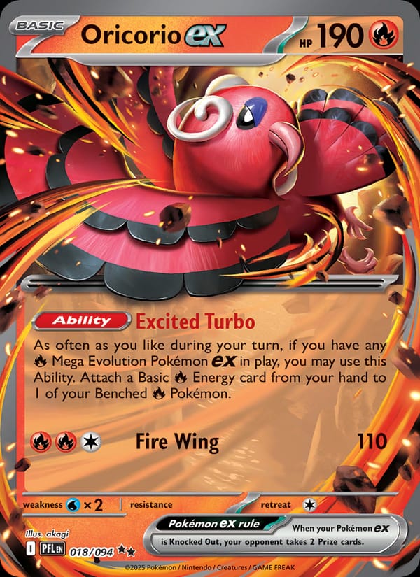 Oricorio ex 018/094 Phantasmal Flames Pokémon card