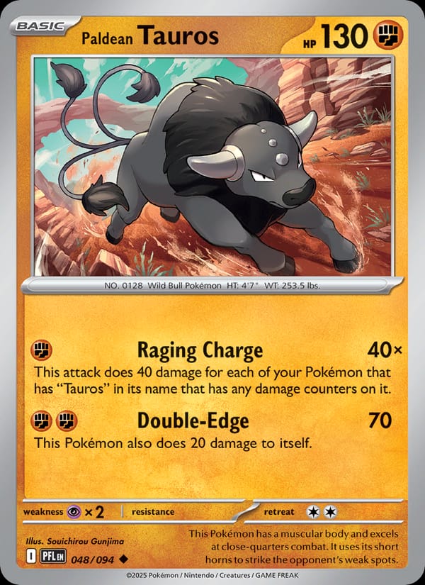 Paldean Tauros 048/094 Phantasmal Flames Pokémon card
