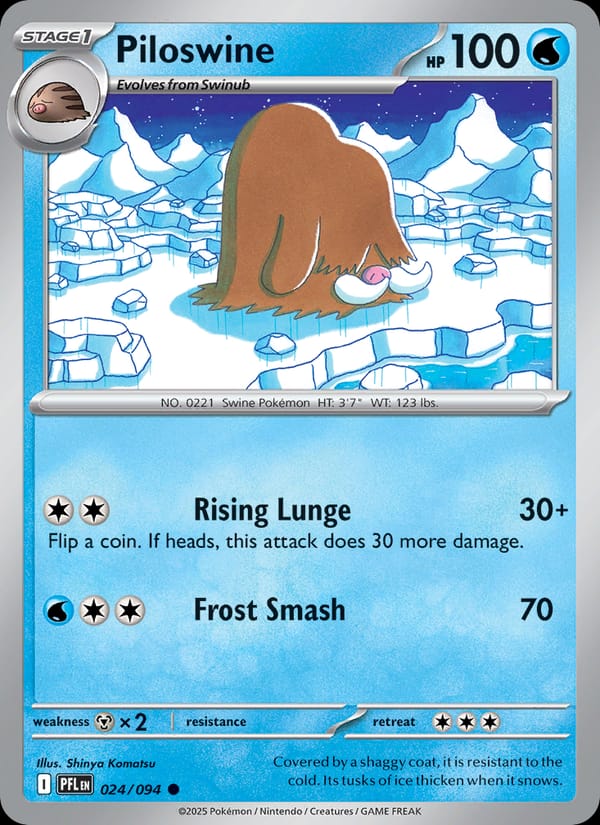 Piloswine 024/094 Phantasmal Flames Pokémon card