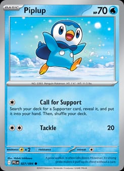 Piplup 027/094 Common – Phantasmal Flames Pokémon card