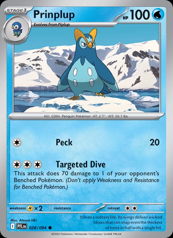 Prinplup 028/094 Phantasmal Flames Pokémon card