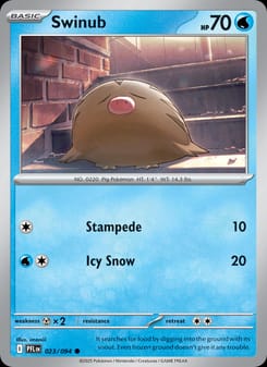 Swinub 023/094 Common – Phantasmal Flames Pokémon card