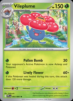 Vileplume 003/094 Rare – Phantasmal Flames Pokémon card