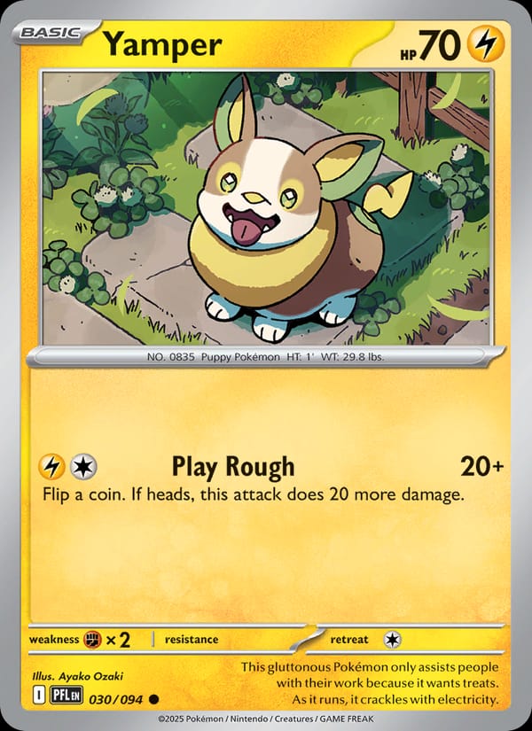 Yamper 030/094 Phantasmal Flames Pokémon card