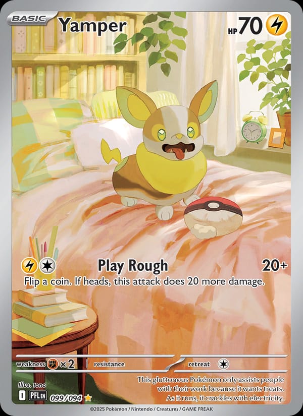 Yamper 099/094 Phantasmal Flames Pokémon card