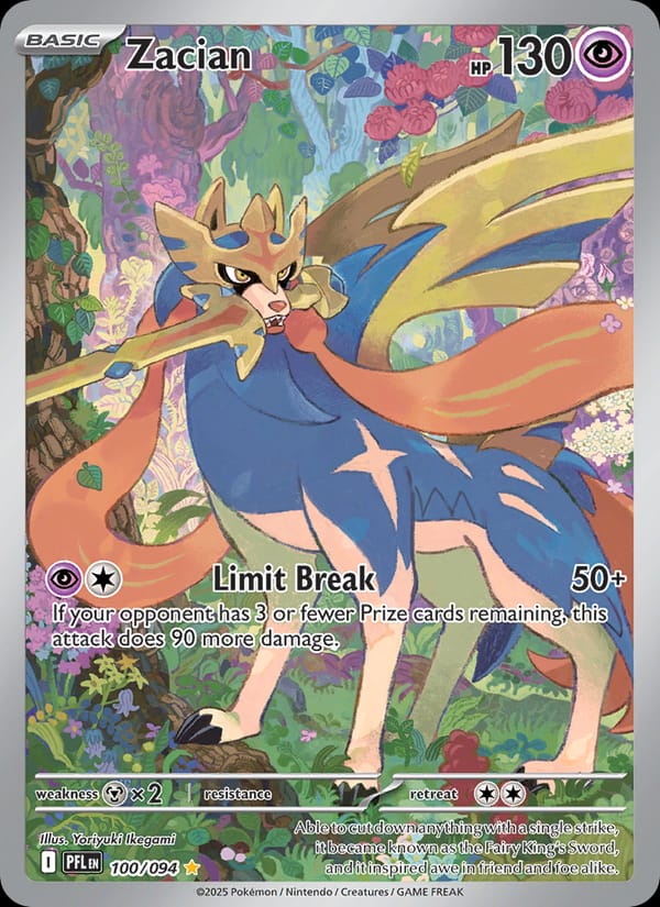 Zacian 100/094 Phantasmal Flames Pokémon card