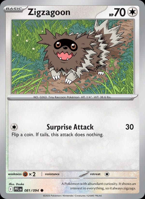 Zigzagoon 081/094 Phantasmal Flames Pokémon card