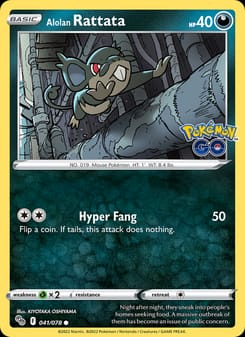 Alolan Rattata 041/078 Common – Pokémon GO Pokémon card