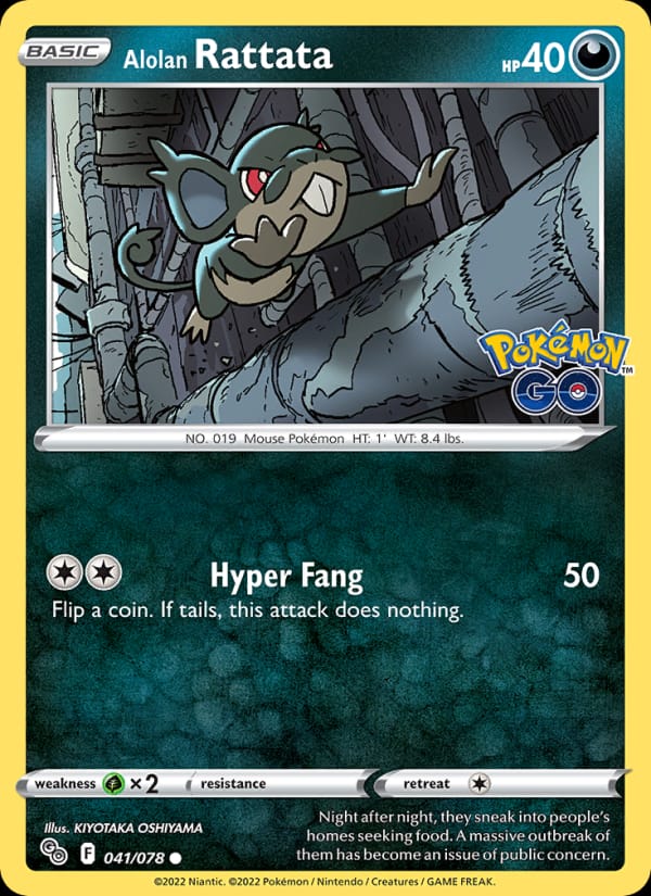 Alolan Rattata 041/078 Pokémon GO Pokémon card