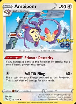 Ambipom 057/078 Common – Pokémon GO Pokémon card