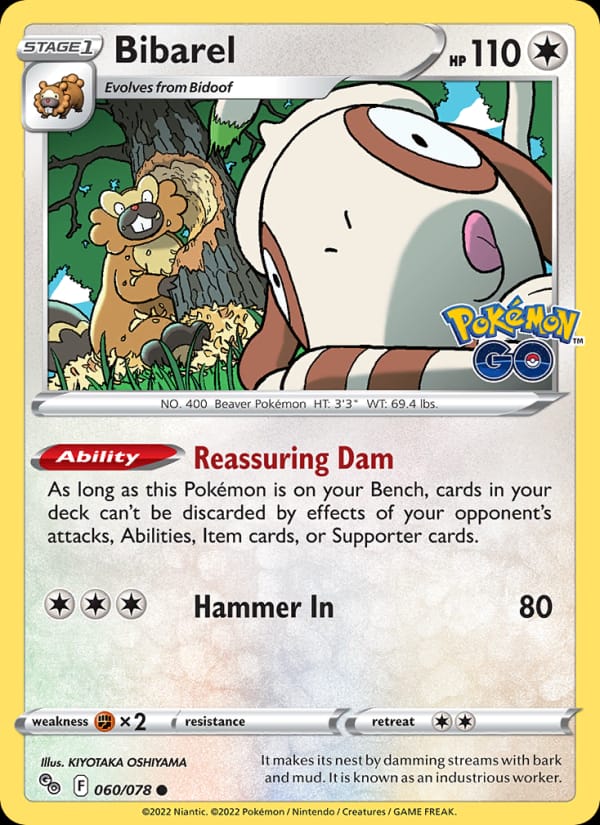 Bibarel 060/078 Pokémon GO Pokémon card