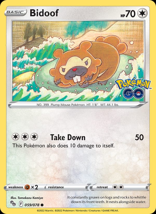 Bidoof 059/078 Pokémon GO Pokémon card