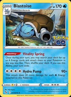 Blastoise 017/078 Holo Rare – Pokémon GO Pokémon card