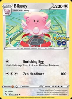 Blissey 052/078 Holo Rare – Pokémon GO Pokémon card