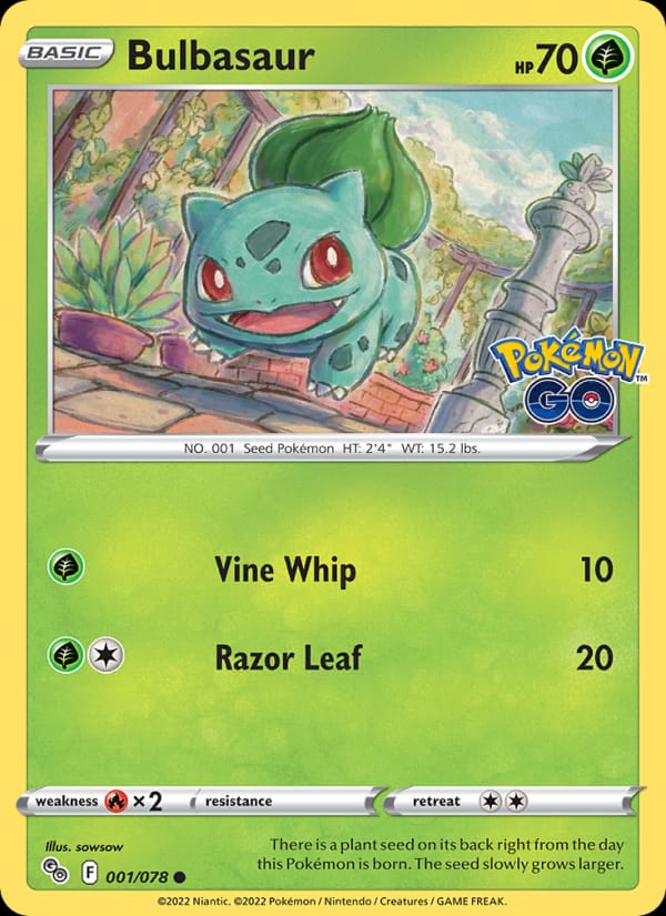 Bulbasaur 001/078 Pokémon GO Pokémon card