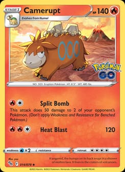 Camerupt 014/078 Uncommon – Pokémon GO Pokémon card