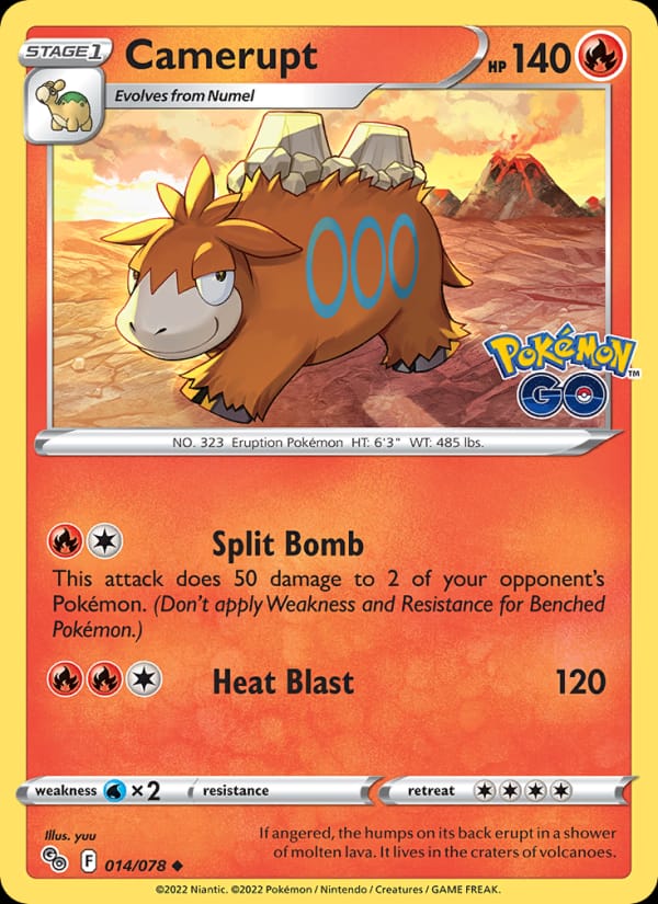 Camerupt 014/078 Pokémon GO Pokémon card